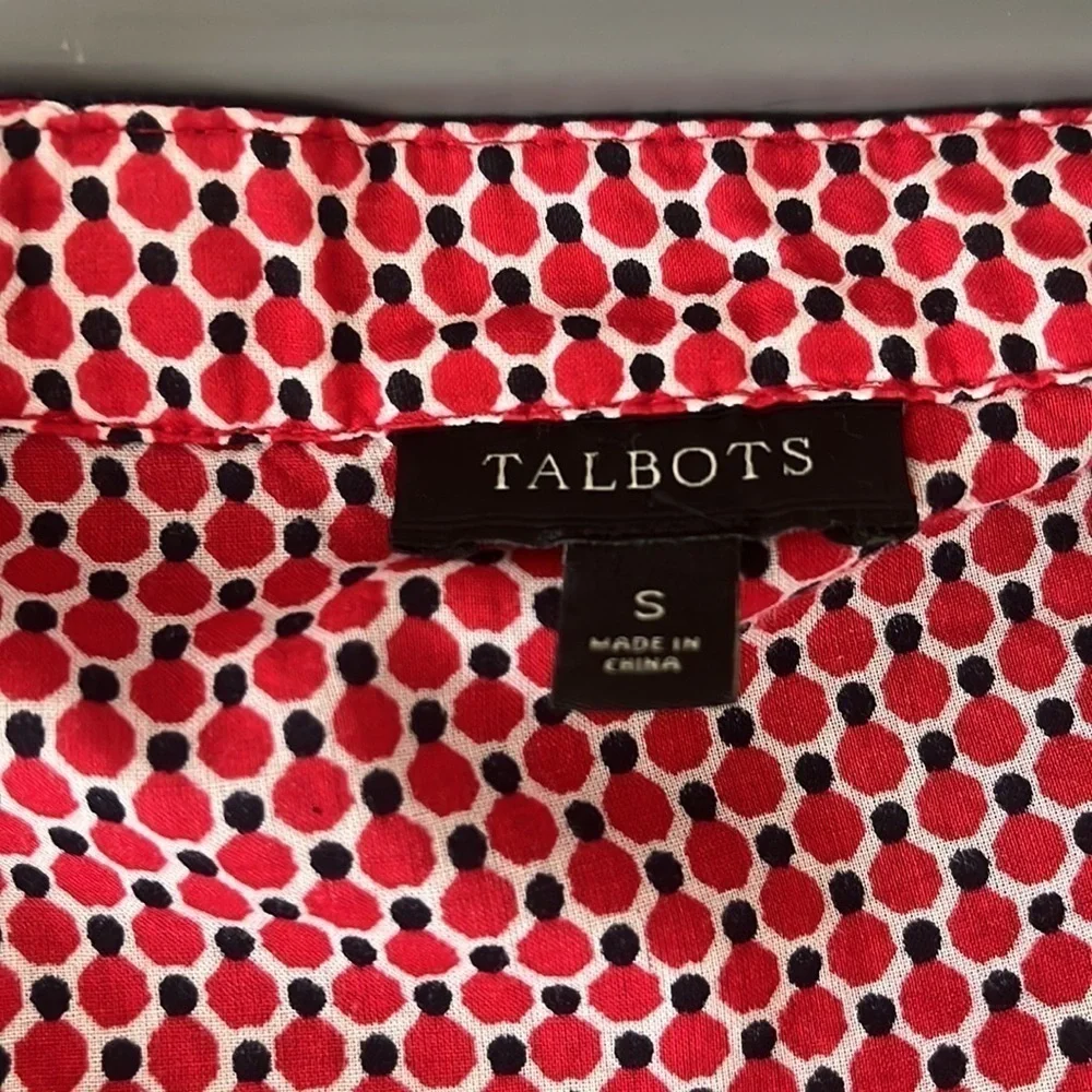 TALBOTS Long Sleeve‎ Embroidered Pullover Blouse Size S